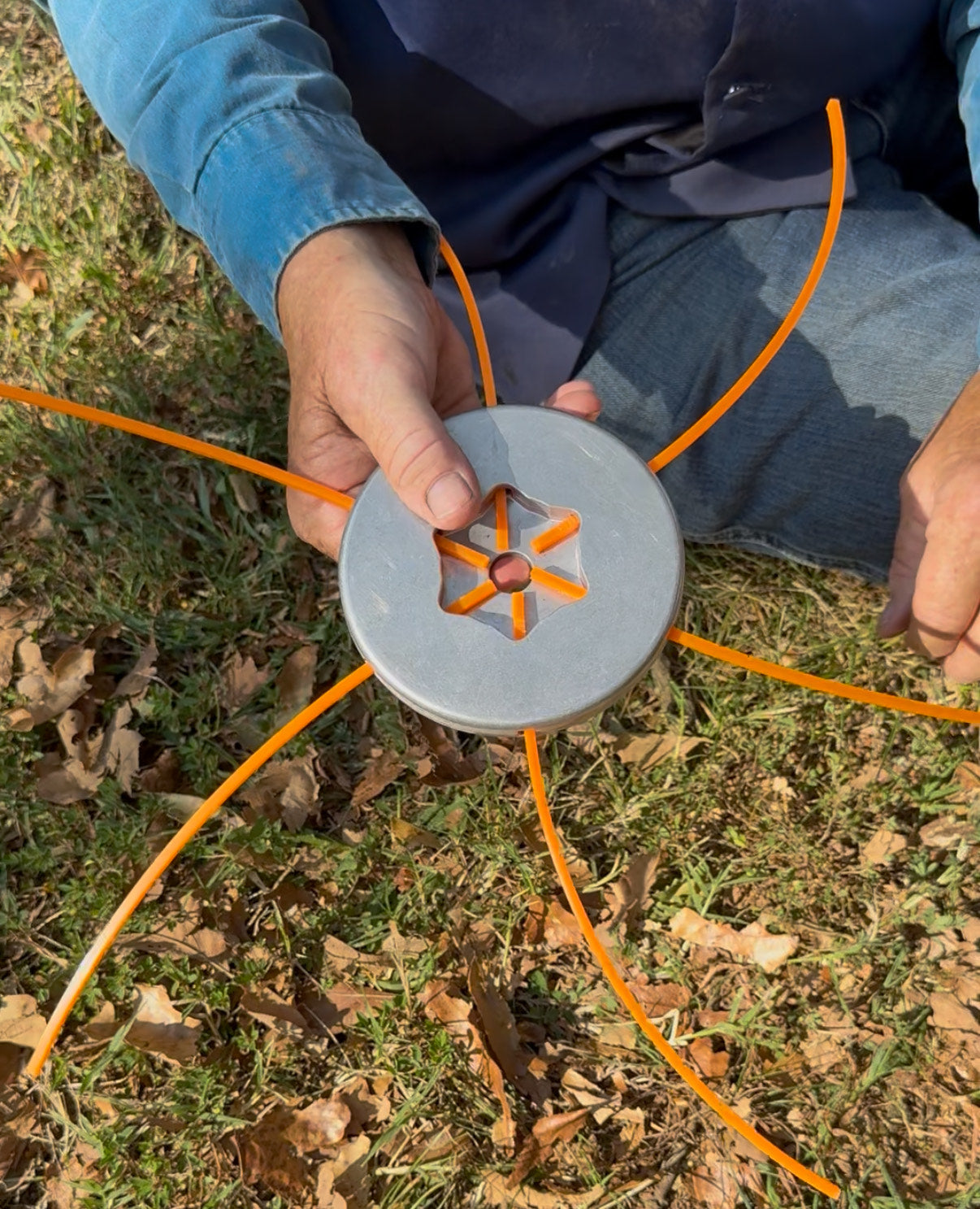 REVO6 2.0 safe hub with REVOline installed for leaf mulching and fall cleanup