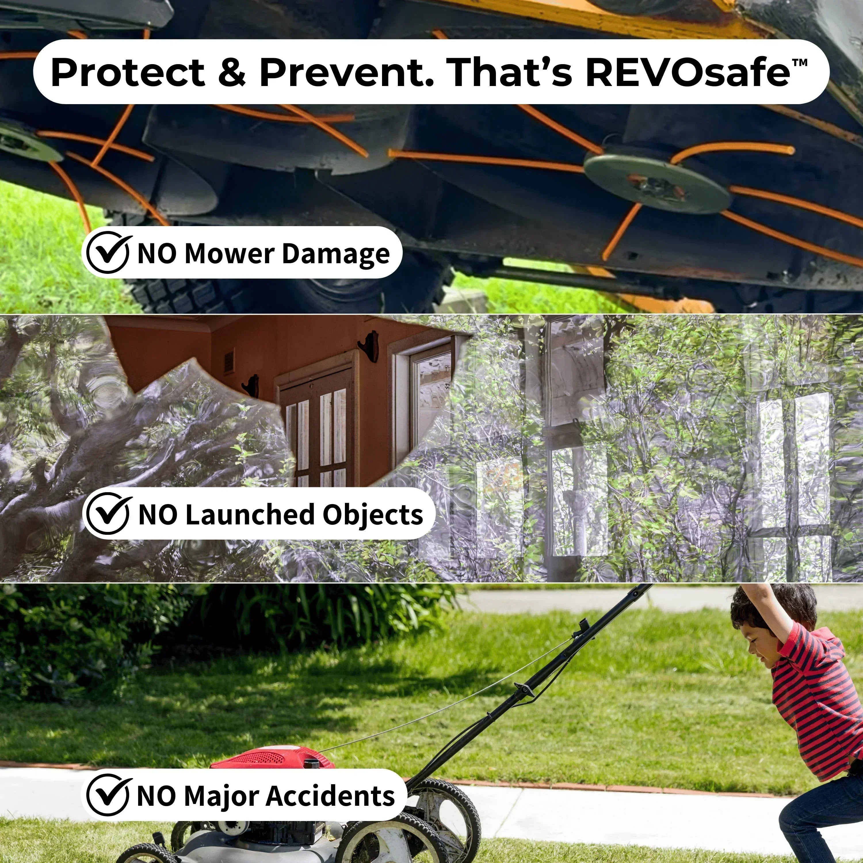 Innovative mower blade alternative features safe design, prevents mower damage and accidents