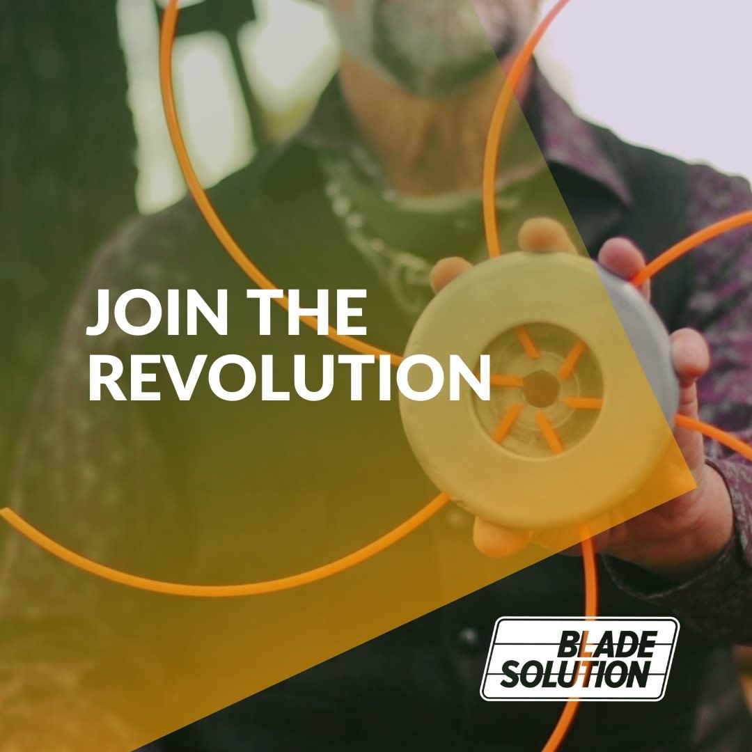 REVO6 2.0 safe mowing system with aluminum hub and REVOline cutting lines – Join the REVOlution by Blade Solution Corp.